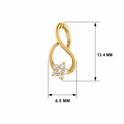 Jasmine Swirl Gold Plated Lab Grown Diamond Pendant