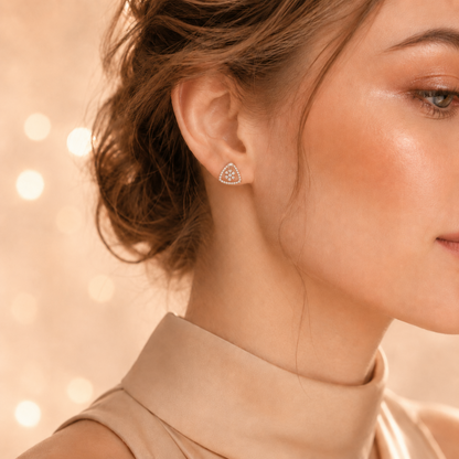 Triangle Bloom Lab Grown Diamond Earrings