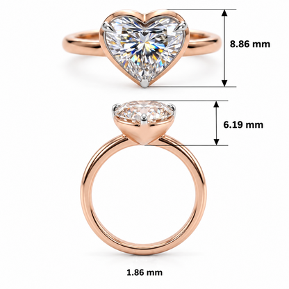 Heartfelt Halo Solitaire Lab Grown Diamond Ring
