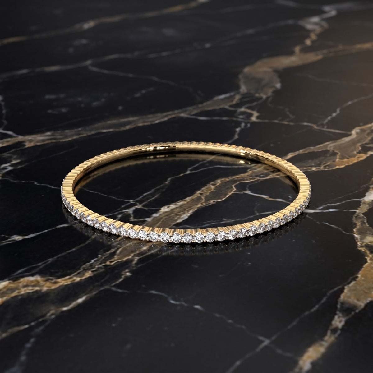 Delicate Lab Grown Diamond Embrace Bangle