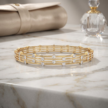 Floating Lab Grown Diamond Bar Bangle