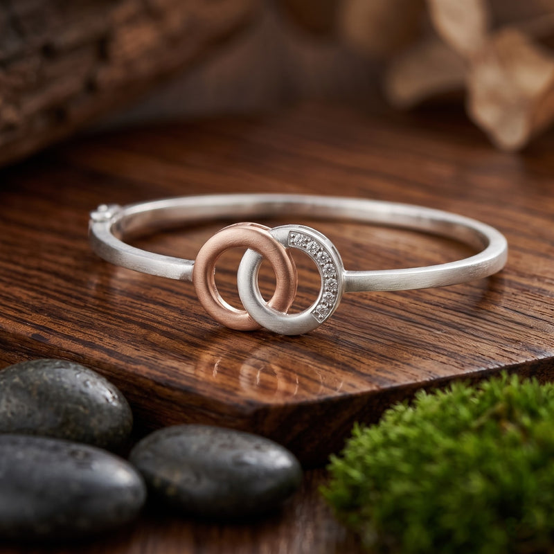 Intertwined Link Lab Grown Diamond Bangle