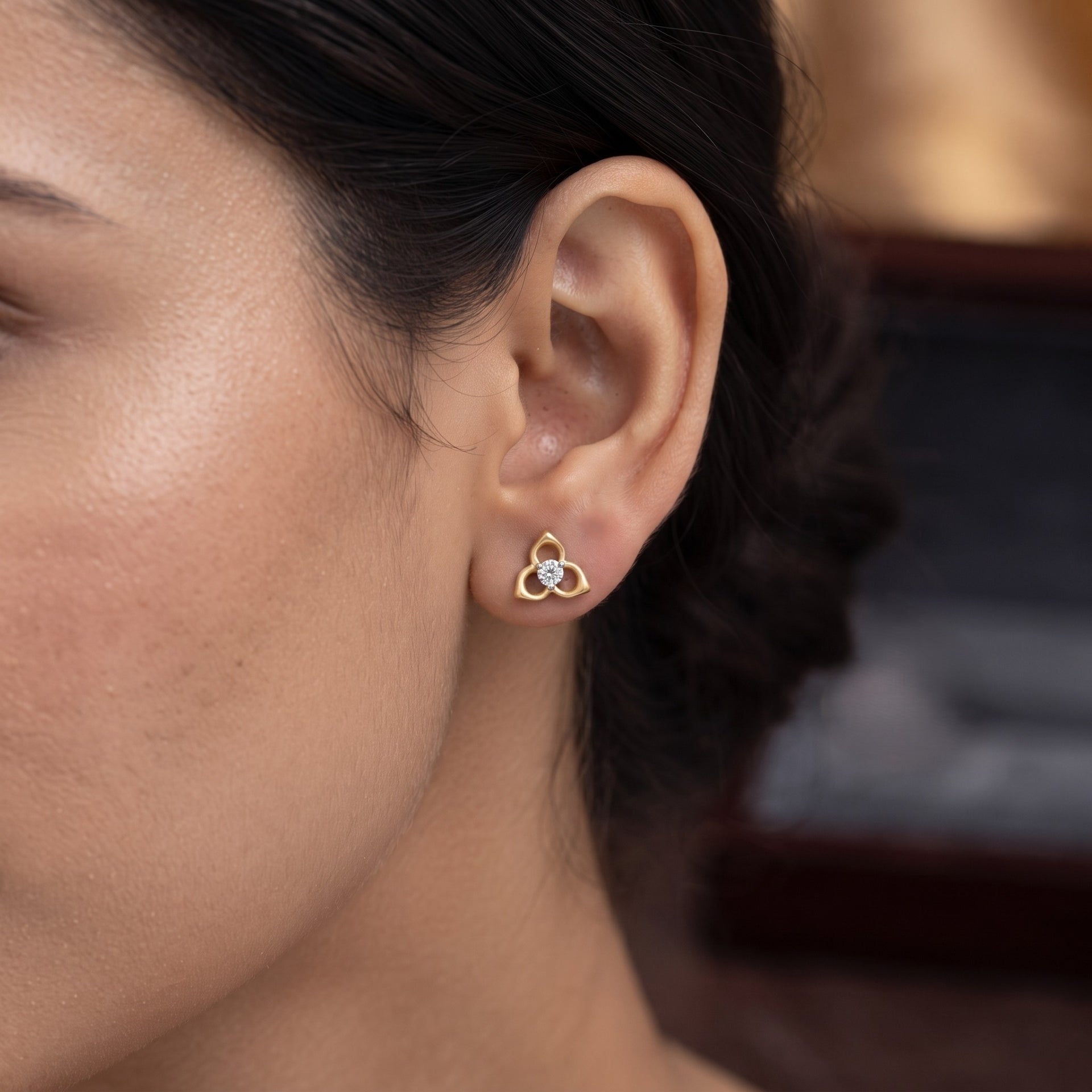 Triad Crest Sparkle Lab Grown Diamond Earrings