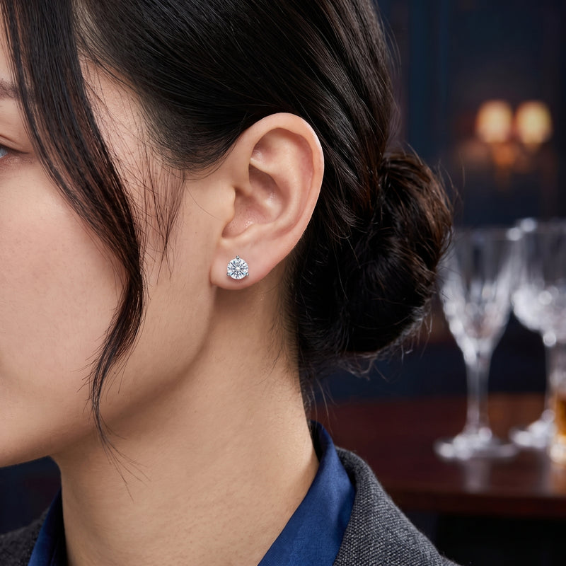 Stellar Essence Solitaire Lab Grown Diamond Earrings