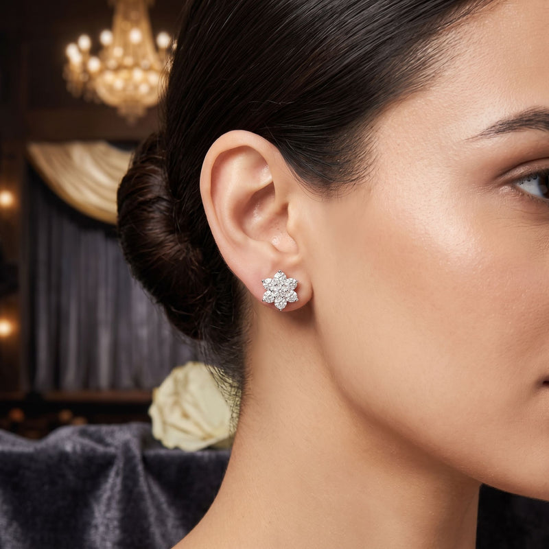 Stardust Flower Lab Grown Diamond Earrings