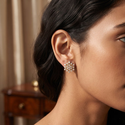 Majestic Bloom Lab Grown Diamond Stud Earrings
