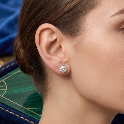 Misty Glow Solitaire Lab Grown Diamond Earrings