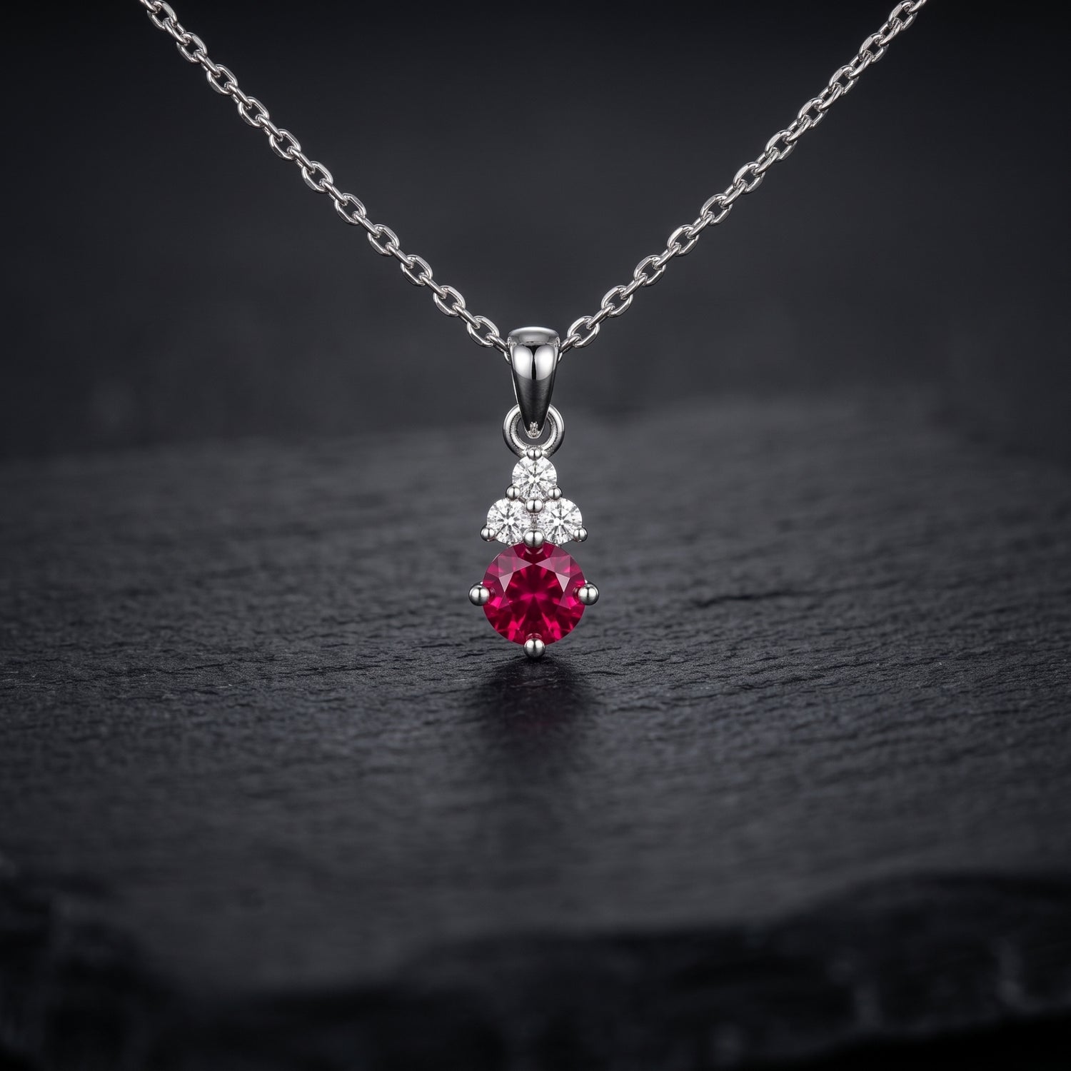 Dew Pearl Platinum Plated Lab Grown Diamond Pendant