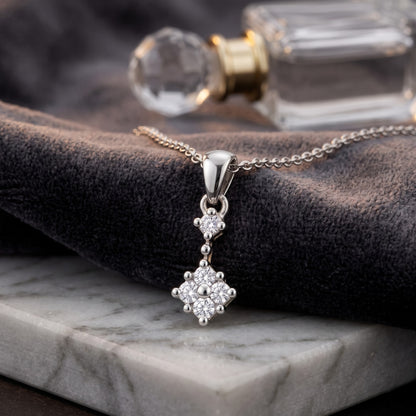 Celeste Floral Platinum Plated Lab Grown Diamond Pendant