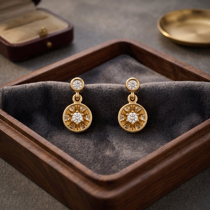 Fluted Beacon Gold Plated Lab Grown Diamond Earrings