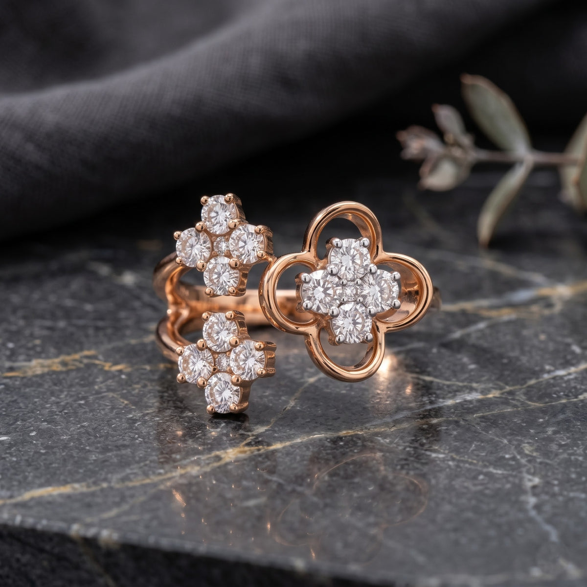 Nivara Triflora Lab Grown Diamond Ring