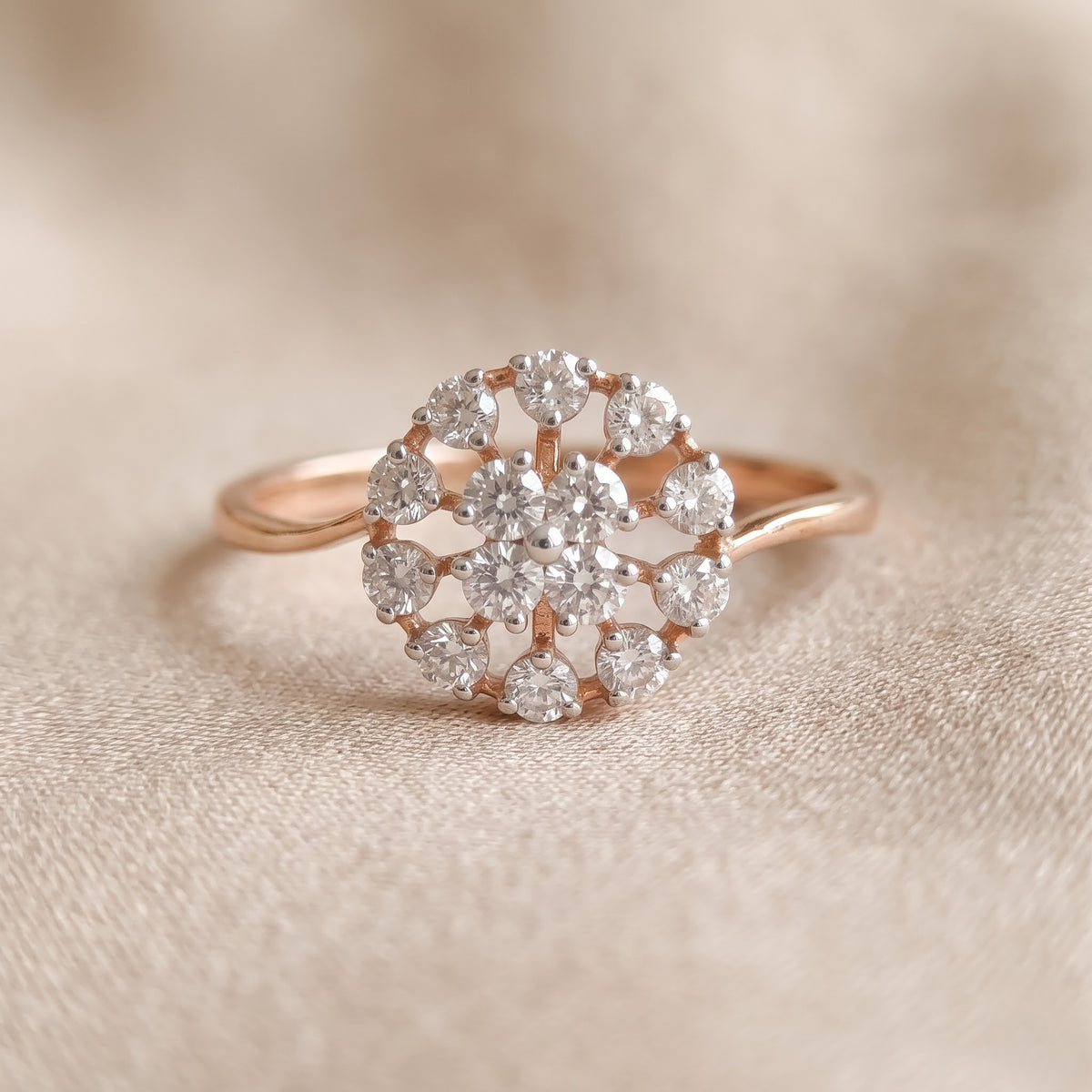 Virelia Radiant Flora Lab Grown Diamond Ring
