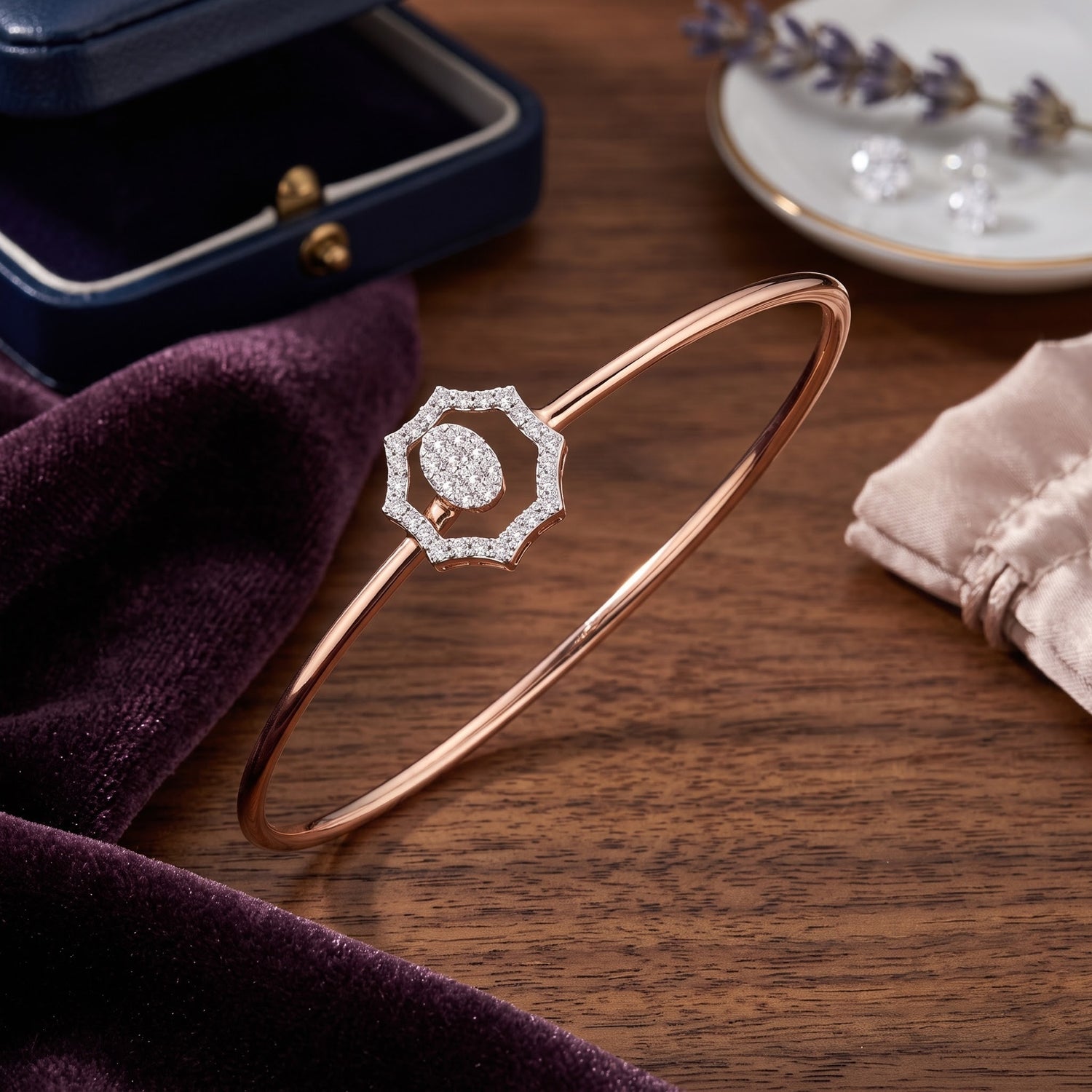 Octagon Aura Lab Grown Diamond Bangle