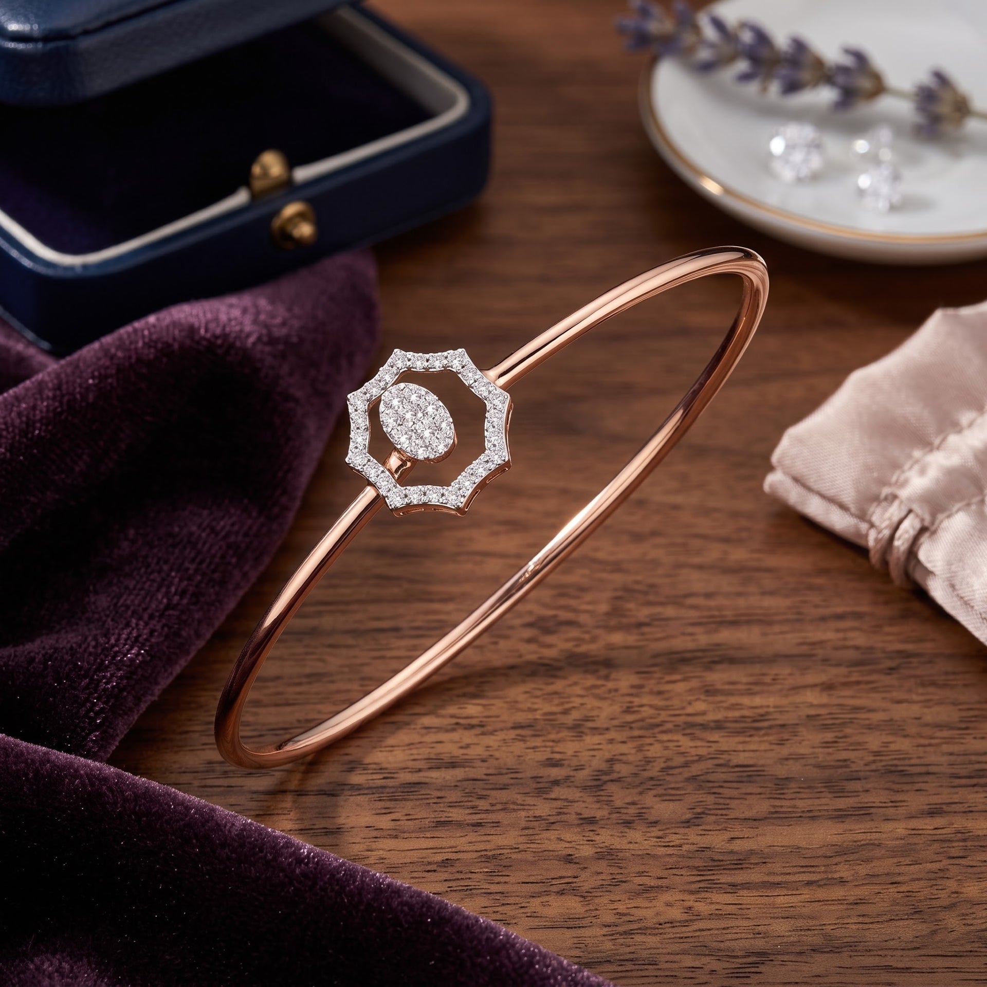 Octagon Aura Lab Grown Diamond Bangle
