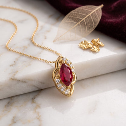 Swirl-Grace Gold Plated Lab Grown Diamond Pendant