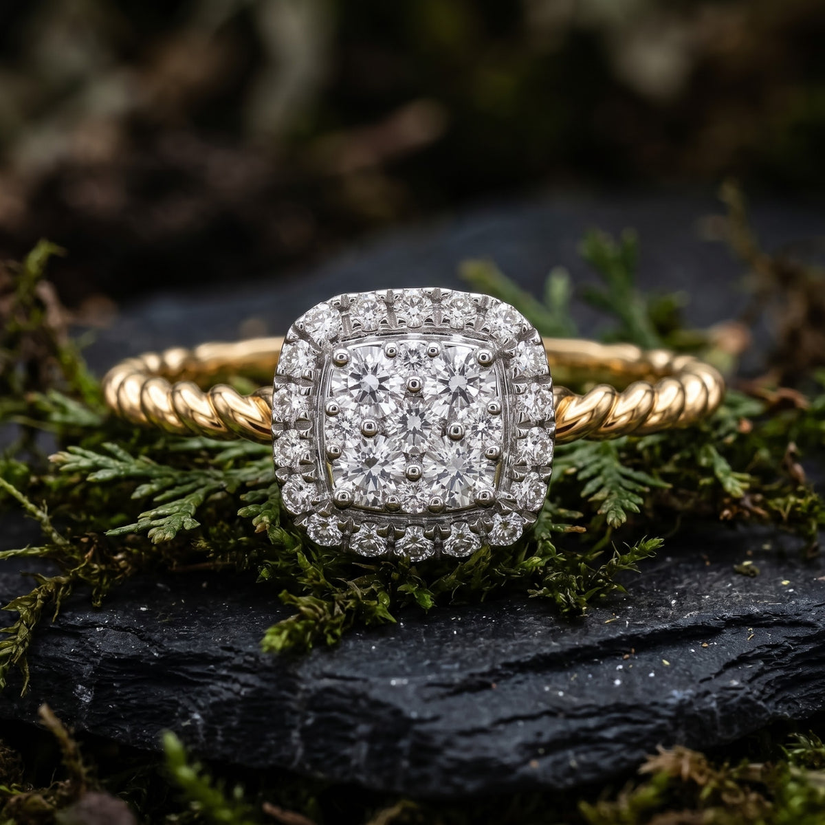 Aurevia Twist Crown Lab Grown Diamond Ring