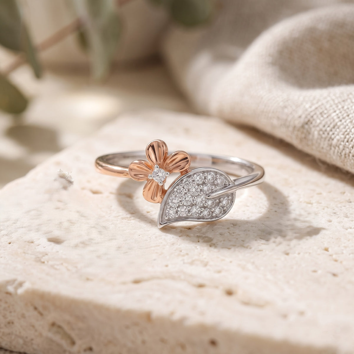 Elara Blooming Leaf Lab Grown Diamond Ring