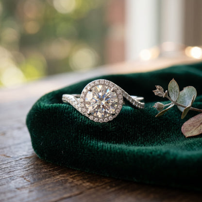Queen’s Halo Solitaire Lab Grown Diamond Ring