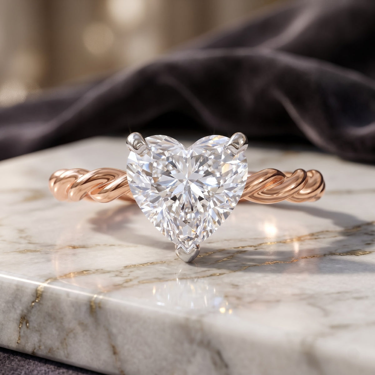Nivara Heart Lab Grown Diamond Ring