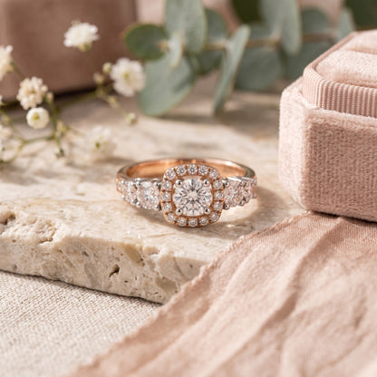 Avelora Halo Lab Grown Diamond Ring