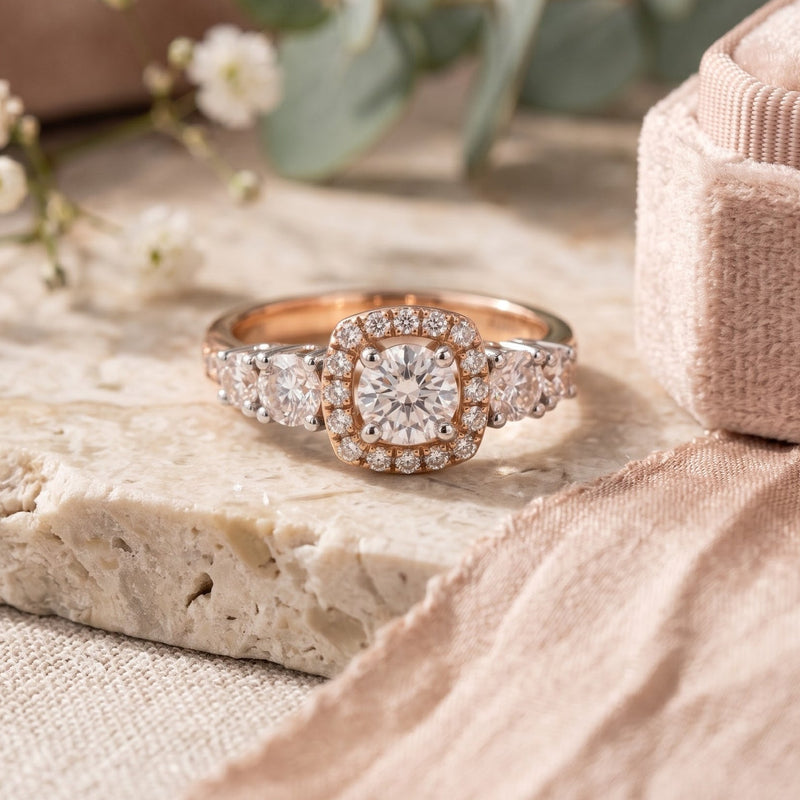 Avelora Halo Lab Grown Diamond Ring