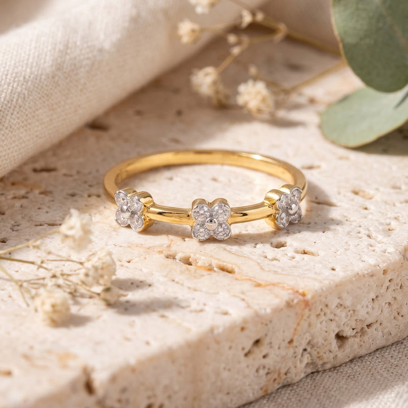 Nivelle Floral Trio Lab Grown Diamond Ring