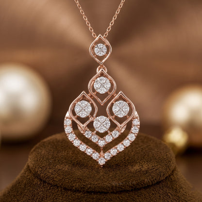Petal Teardrop Lab Grown Diamond Pendant