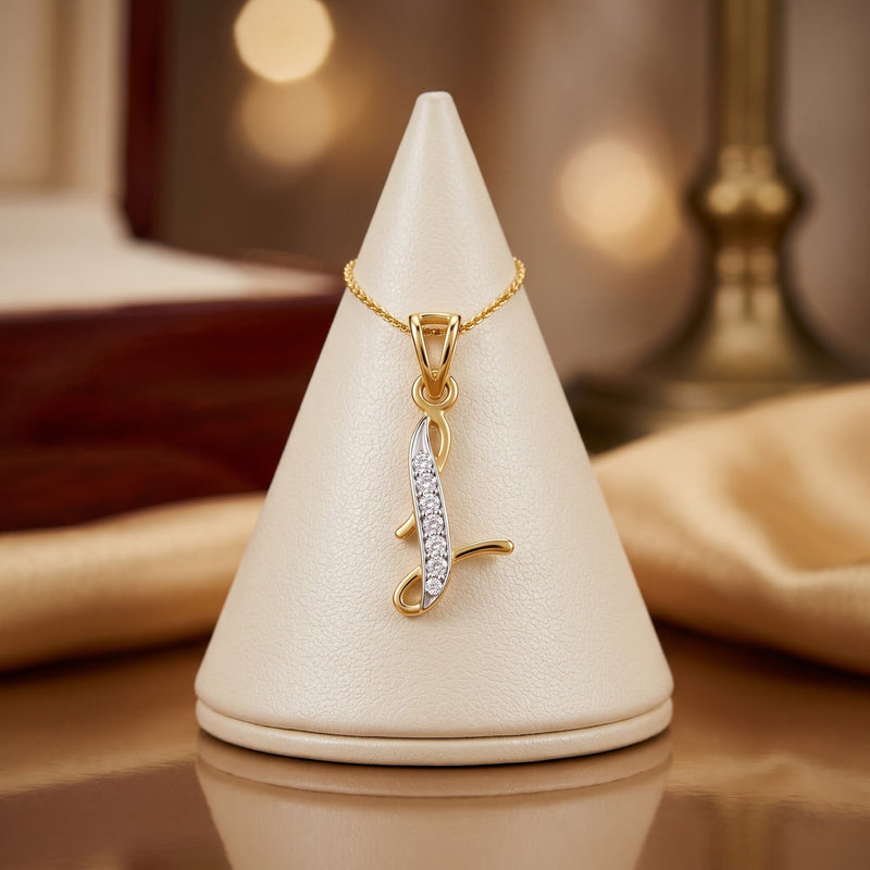 L-Initial Lab Grown Diamond Pendant