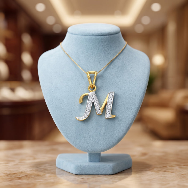 M-Initial Lab Grown Diamond Pendant