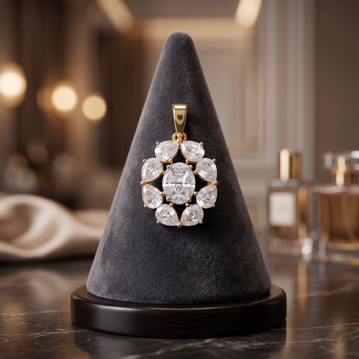 Queen’s Grace Halo Lab Grown Diamond Pendant