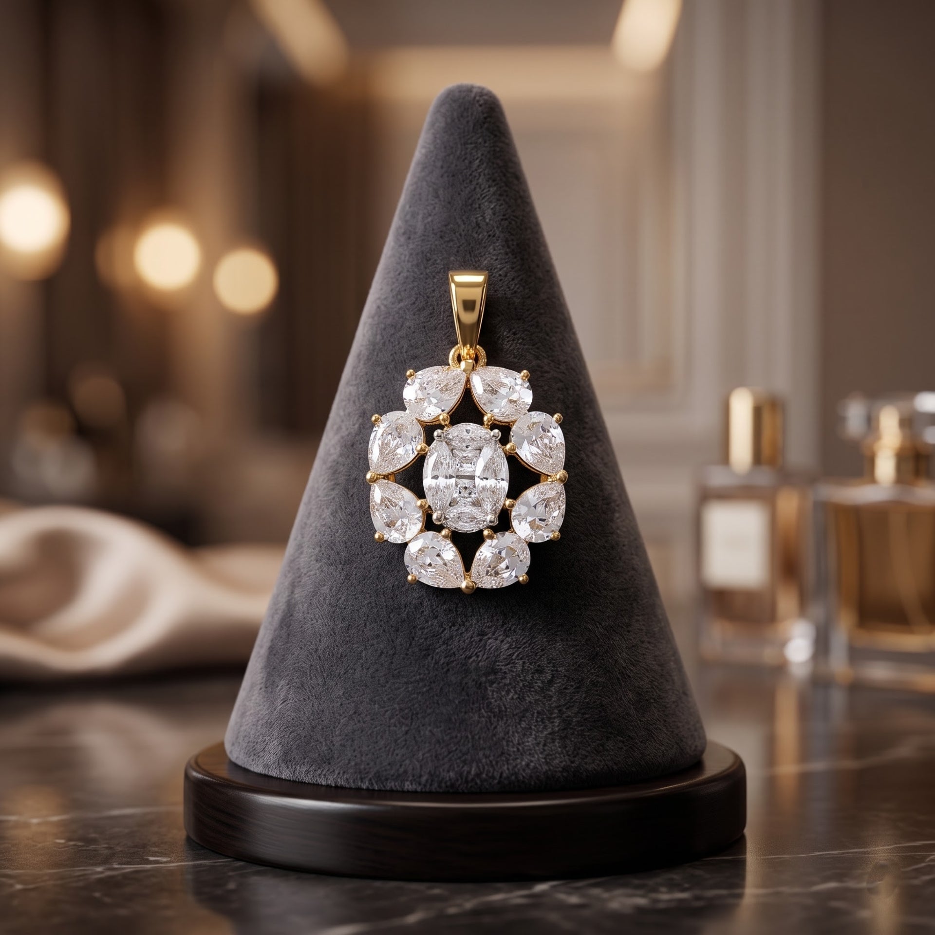 Queen’s Grace Halo Lab Grown Diamond Pendant