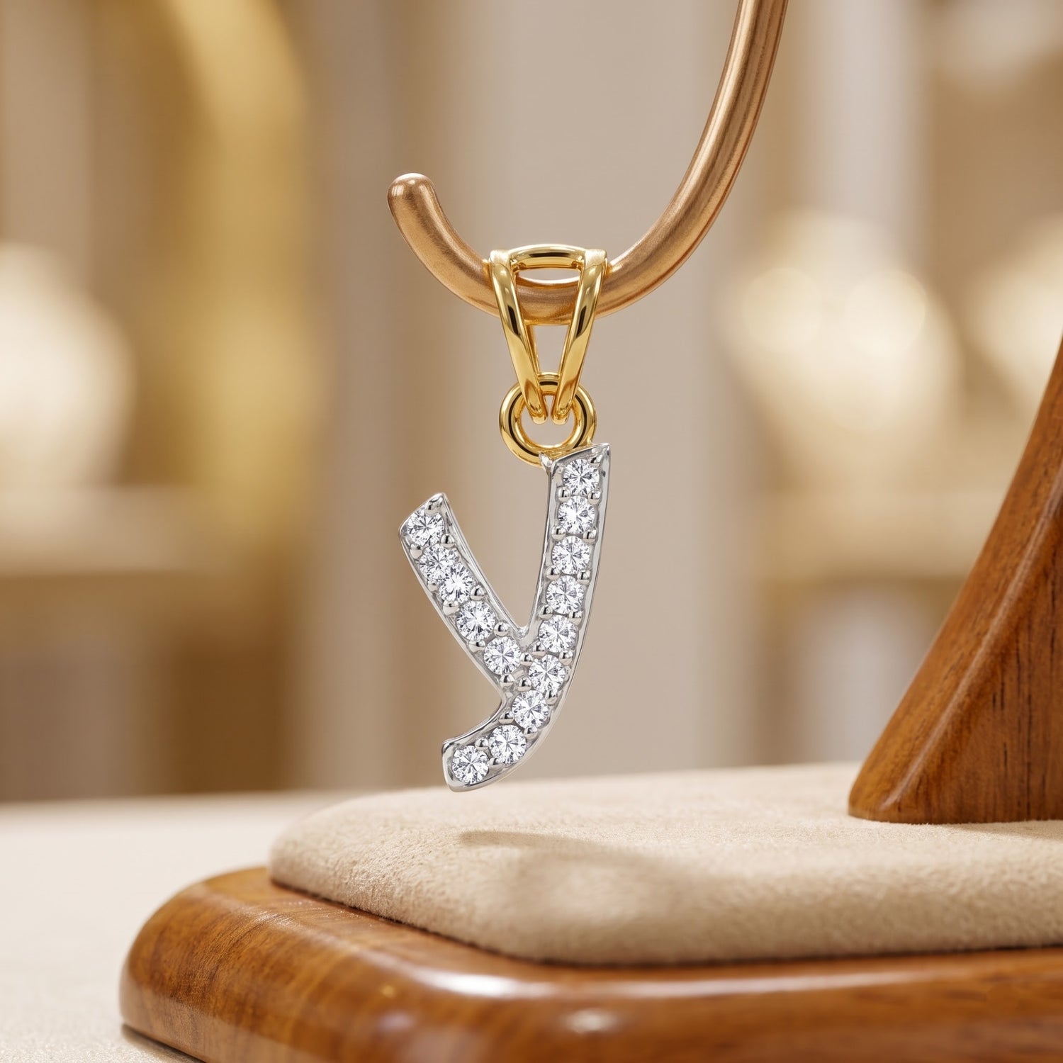 Y-Initial Lab Grown Diamond Pendant