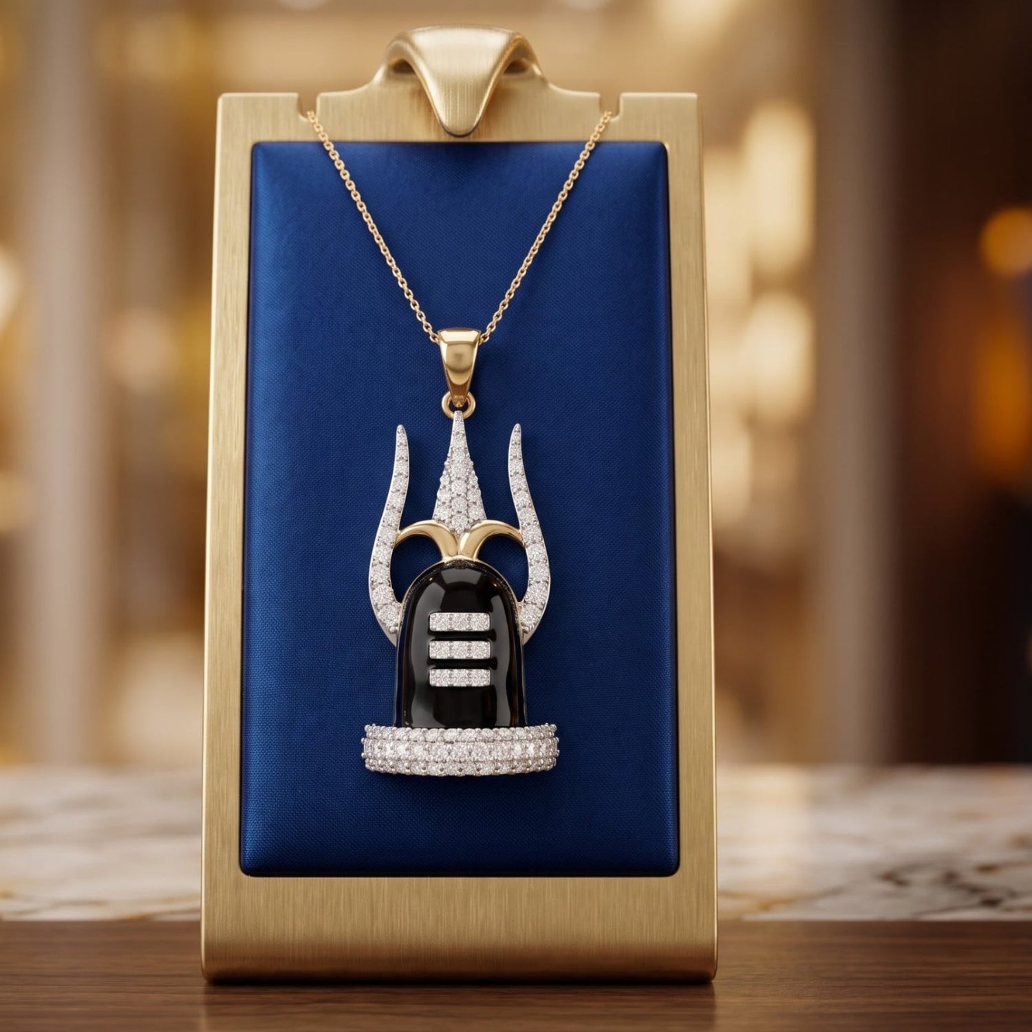 Trishul Lingam Lab Grown Diamond Pendant