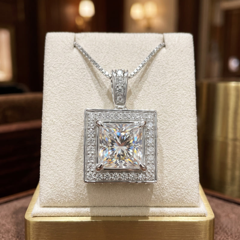 Luminary Square Solitaire Lab Grown Diamond Pendant