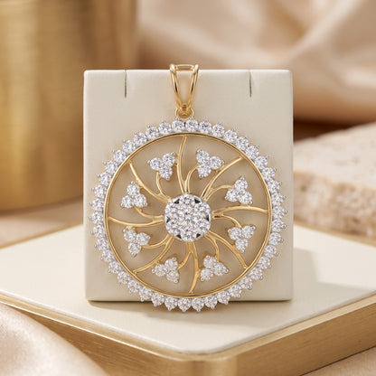 Luminous Sunwheel Lab Grown Diamond Pendant