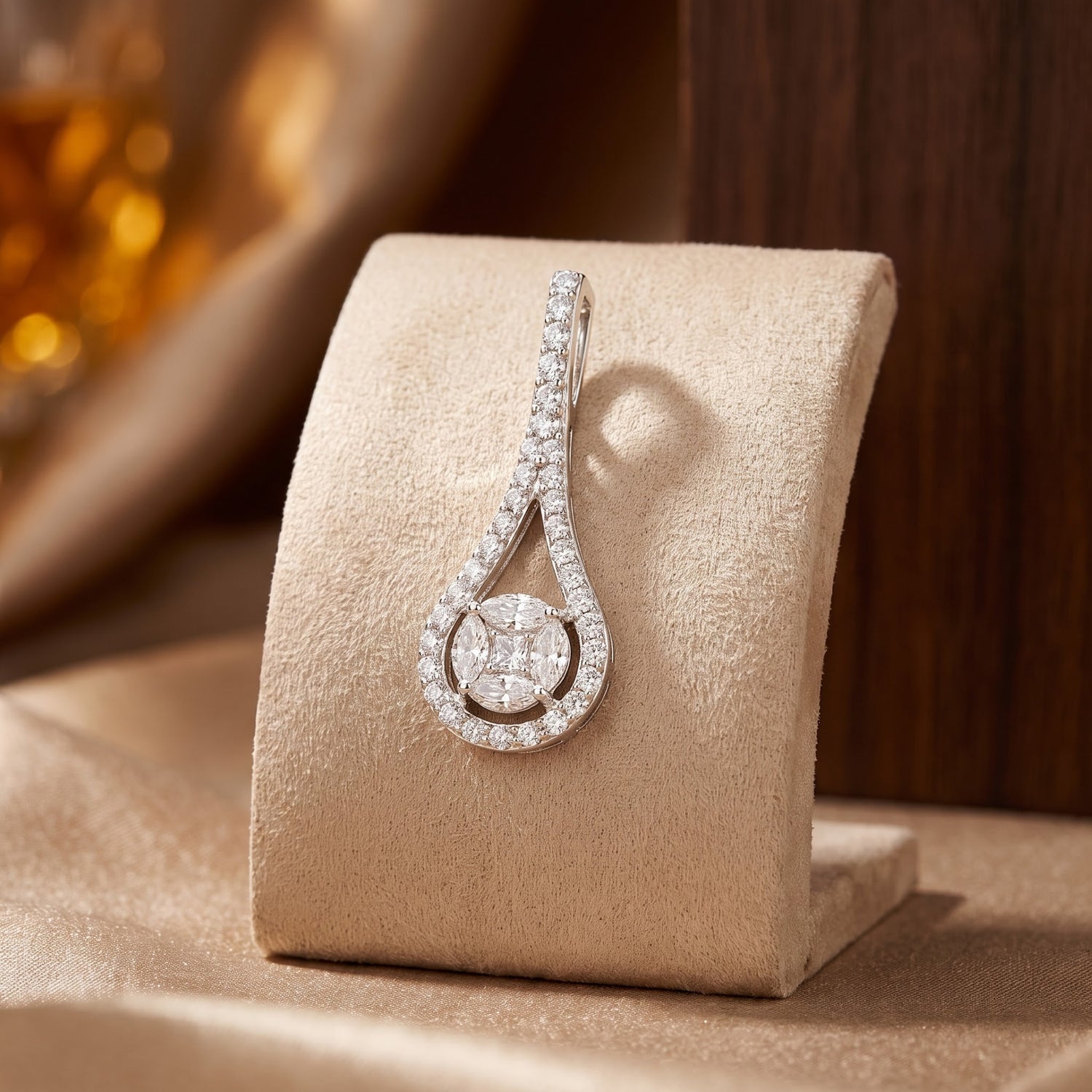 Radiant Streamlet Lab Grown Diamond Pendant