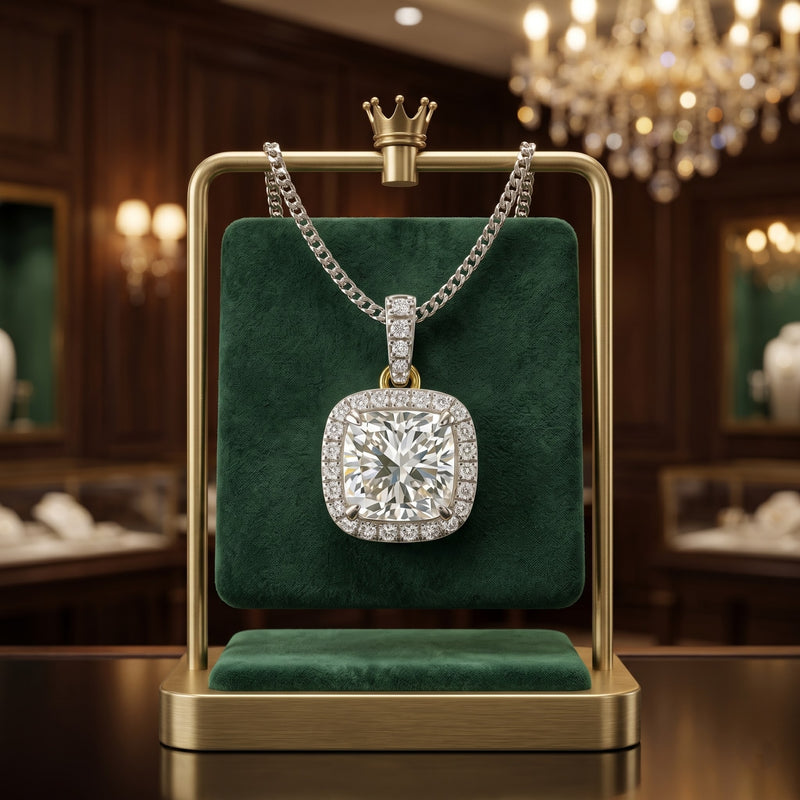 Serene Cushion Solitaire Lab Grown Diamond Pendant