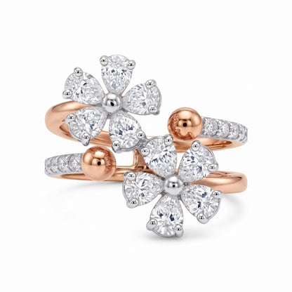 Nivara Twin Bloom Lab Grown Diamond Ring