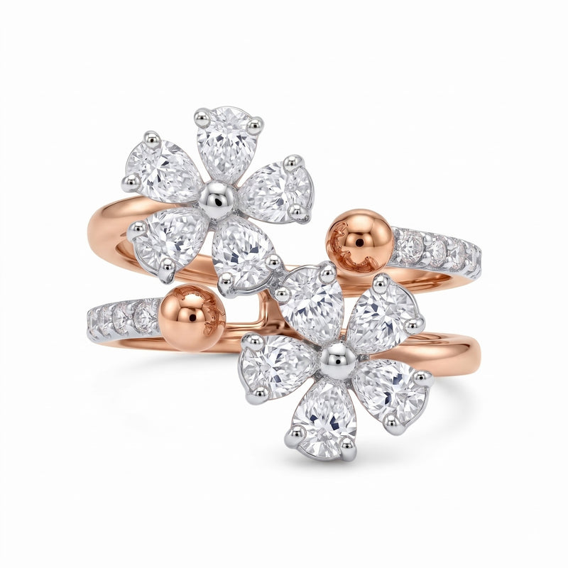 Nivara Twin Bloom Lab Grown Diamond Ring