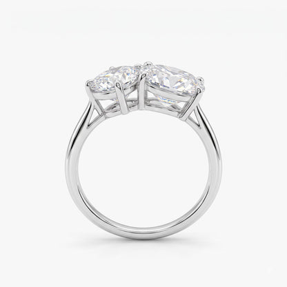 Twin Flame Embrace Solitaire Lab Grown Diamond Ring