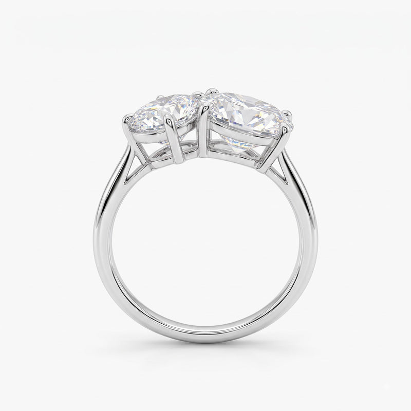 Twin Flame Embrace Solitaire Lab Grown Diamond Ring
