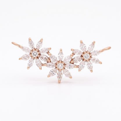 Trio Floral Climber Lab Grown Diamond Pendant