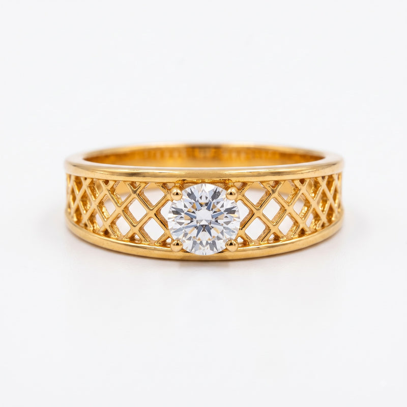 Aurevon Grid Lab Grown Diamond Ring