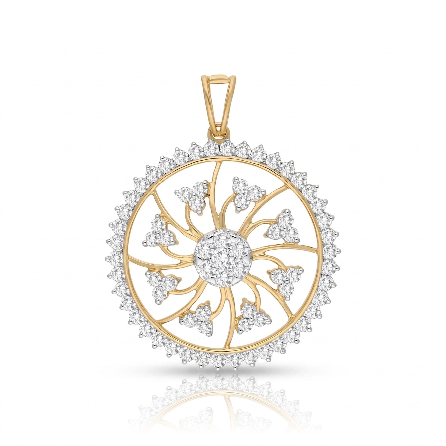Luminous Sunwheel Lab Grown Diamond Pendant