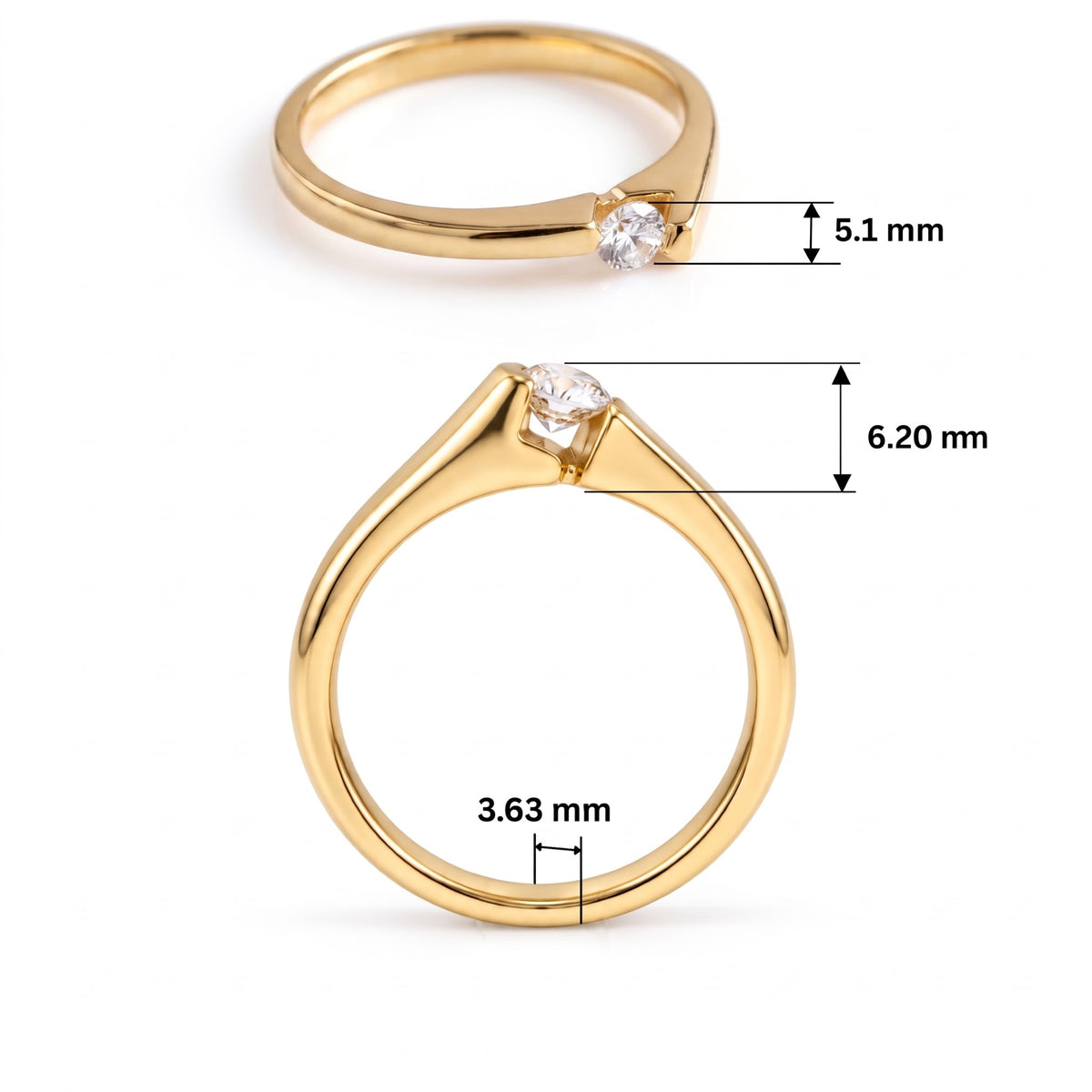 Lunessa Modern Lab Grown Diamond Ring