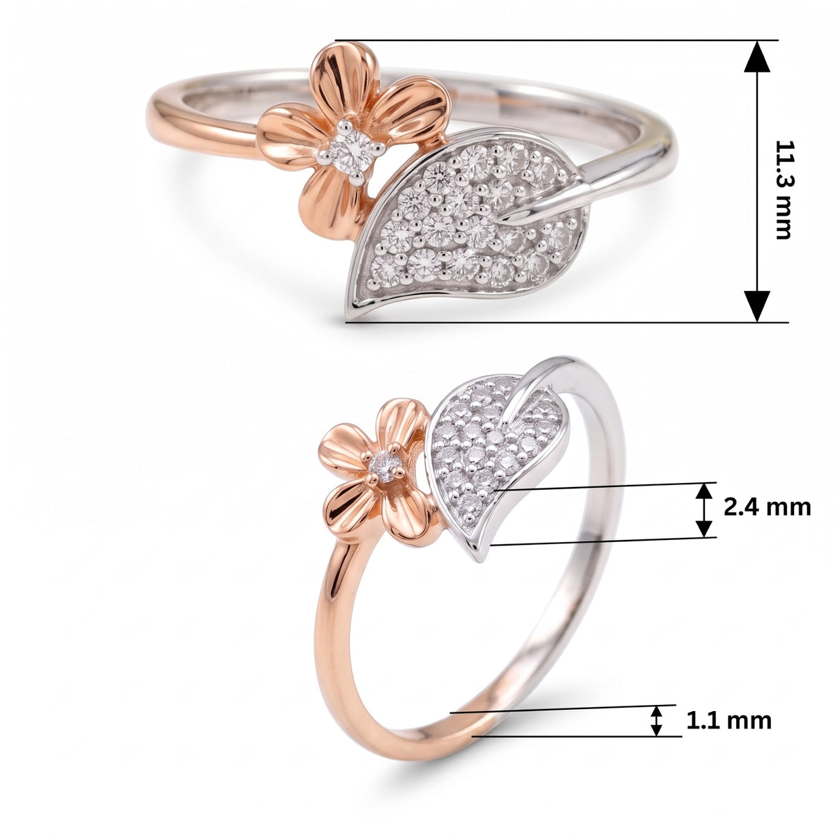 Elara Blooming Leaf Lab Grown Diamond Ring