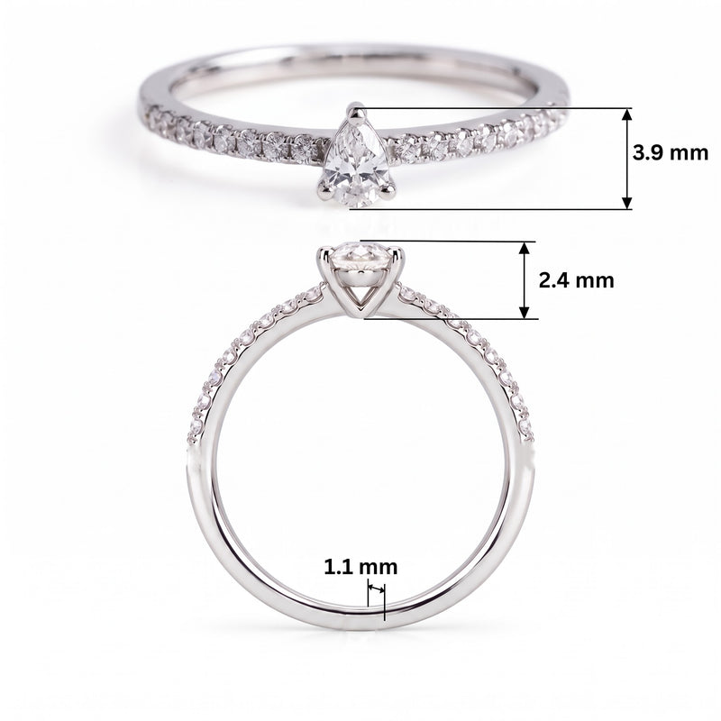 Velisse Pear Lab Grown Diamond Ring
