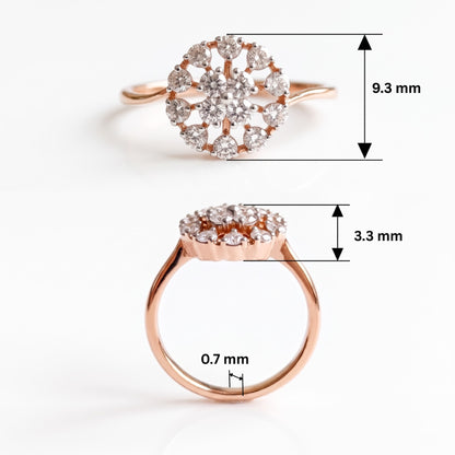 Virelia Radiant Flora Lab Grown Diamond Ring