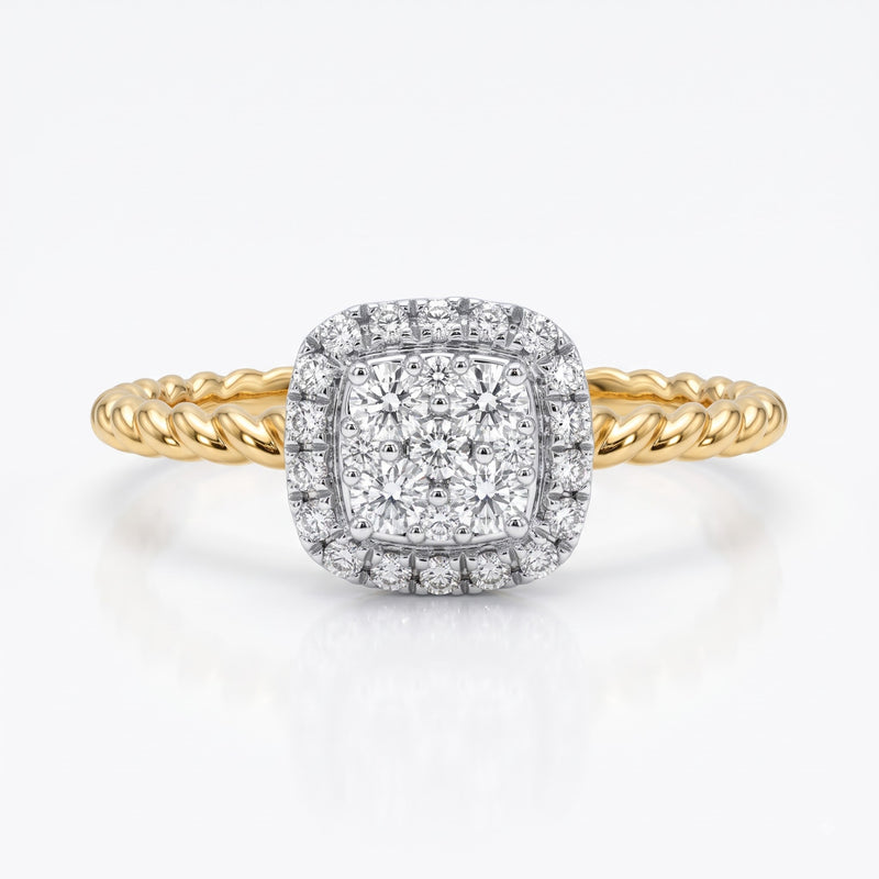 Aurevia Twist Crown Lab Grown Diamond Ring