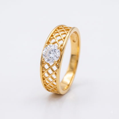Aurevon Grid Lab Grown Diamond Ring